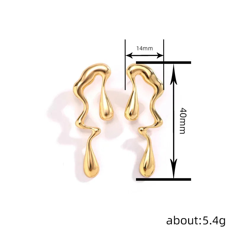 Metallic Irregular Punk Drop Earrings | Exaggerated Geometric Earrings for Women