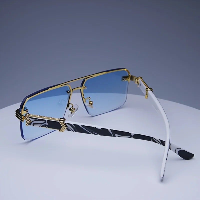 Rimless Square Sunglasses | UV400 Frameless Shades for Women & Men