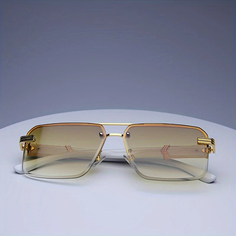 Rimless Square Sunglasses | UV400 Frameless Shades for Women & Men