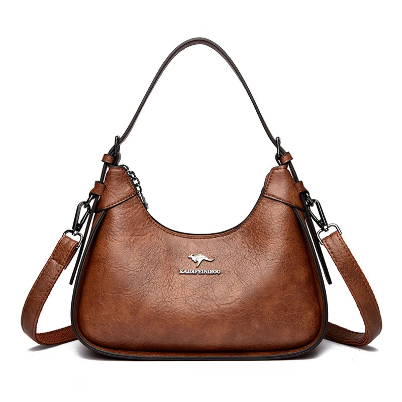 Soft PU Leather Flap Shoulder Tote | Luxury Commuter Bag for Women