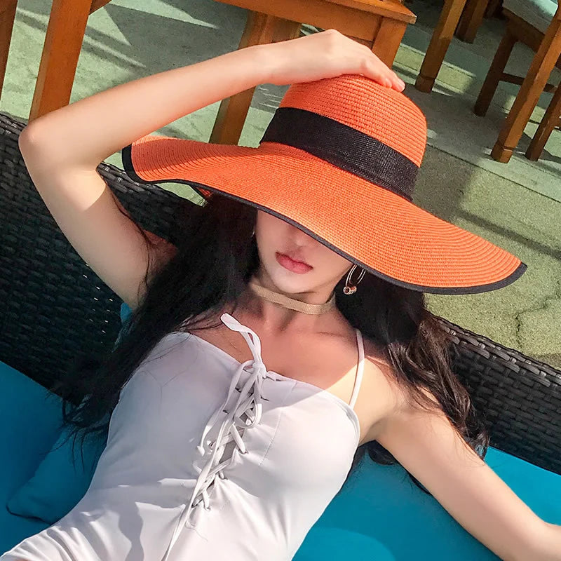 Foldable Straw Visor Panama Hat