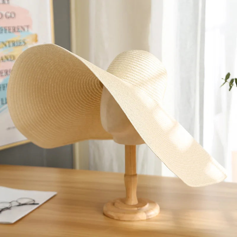 Oversized Wide Brim Foldable Straw Sun Hat