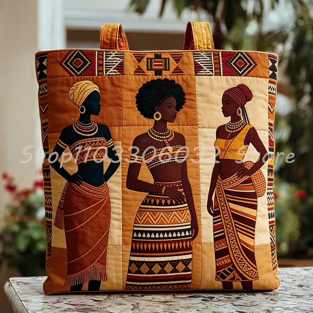 African American Vintage Quilted Tote | Outdoor Weekender Travel Bag