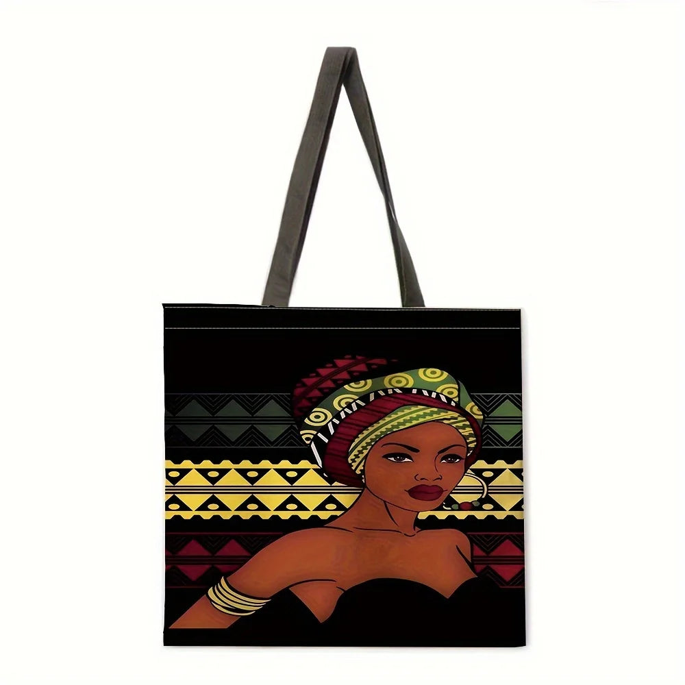 African Women Printed Shoulder Bag | Beach Bag & Grocery Handbag