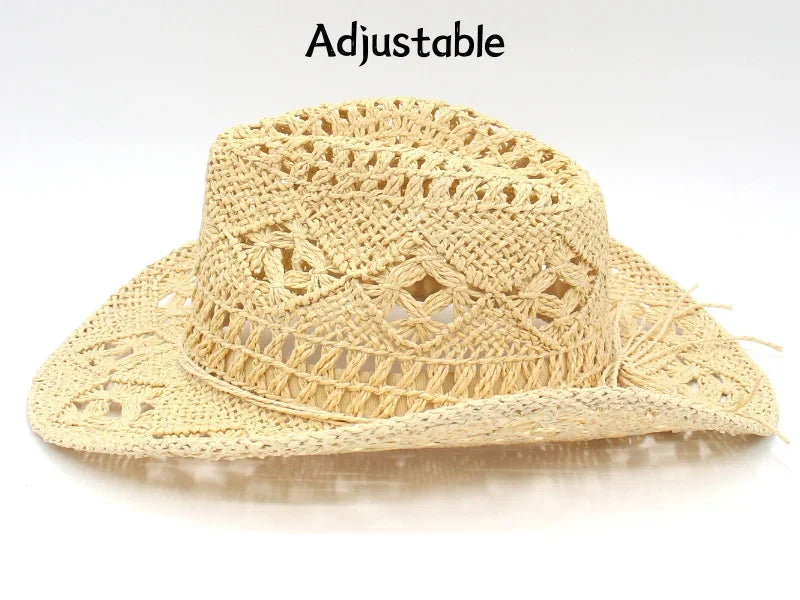 Handwoven Straw Western Cowboy Hat
