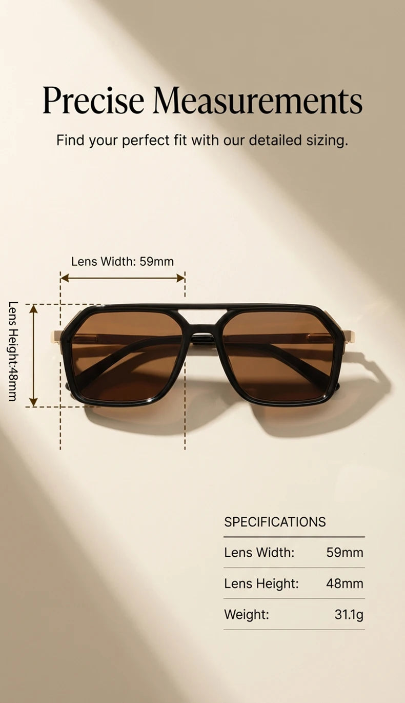 Vintage Steampunk Double Bridge Sunglasses | Polarized & Classic Shades for Women