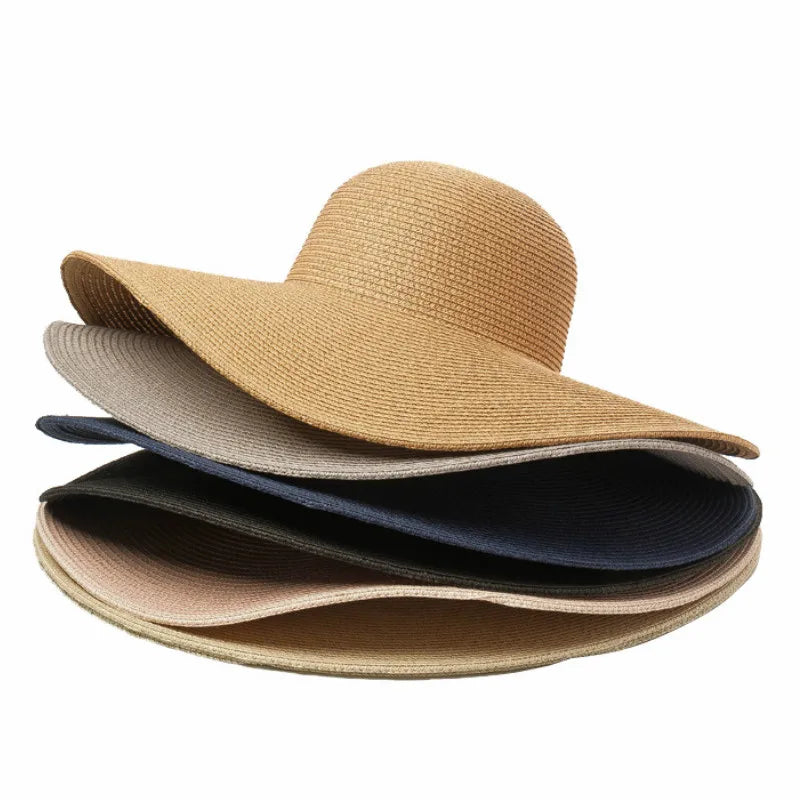 Foldable Wide Brim Straw Sun Hat