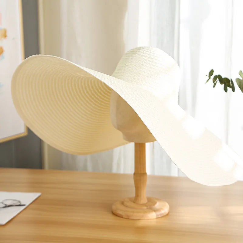 Oversized Wide Brim Foldable Straw Sun Hat