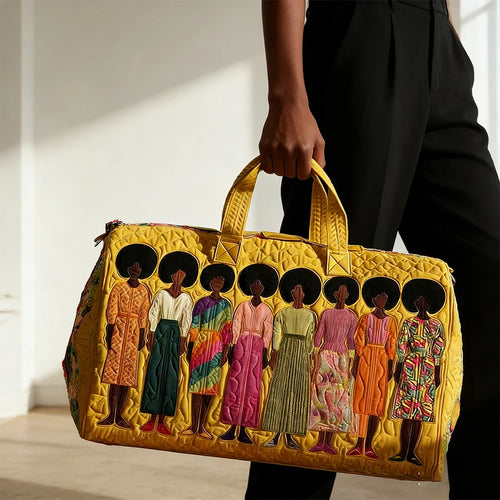 African American Women's Quilted Duffle Bag | Weekender Travel Tote