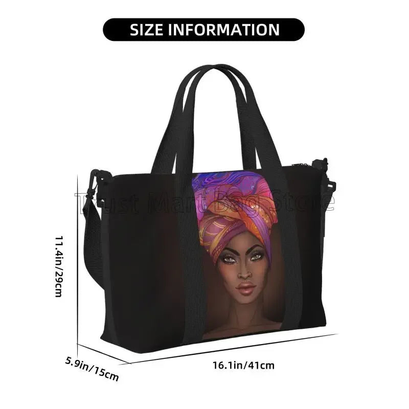 African American Woman Pattern Travel Duffel Bag | Foldable Waterproof Weekender