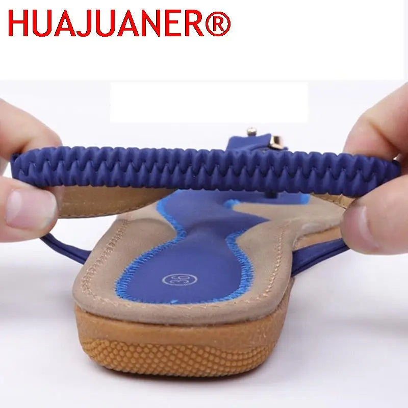 Bohemian Flat Sandals | Casual Ethnic Flip Flop Sandals for Women
