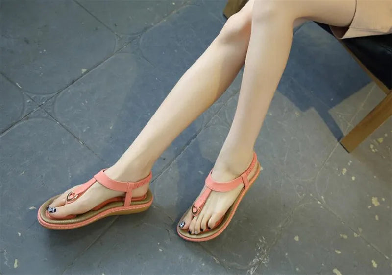 Bohemian Flat Sandals | Casual Ethnic Flip Flop Sandals for Women