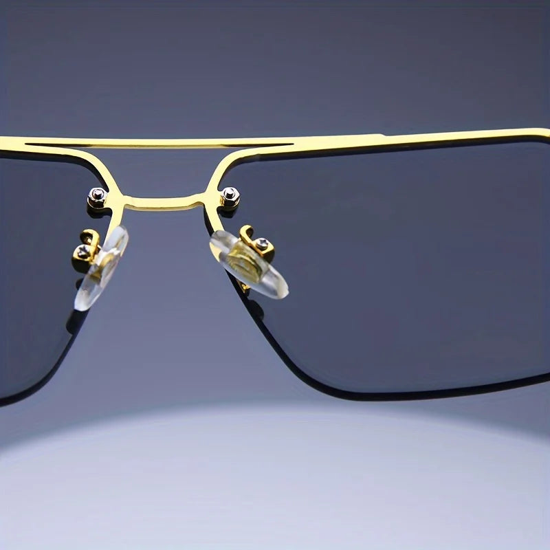 Rimless Square Sunglasses | UV400 Frameless Shades for Women & Men