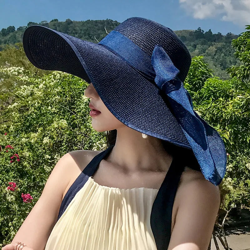 Foldable Straw Visor Panama Hat