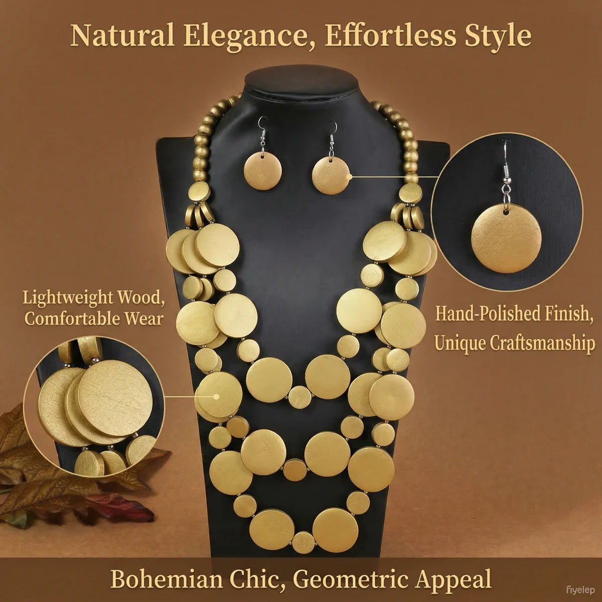 Bohemian Beaded Jewelry Set | Multilayer Necklace & Earrings