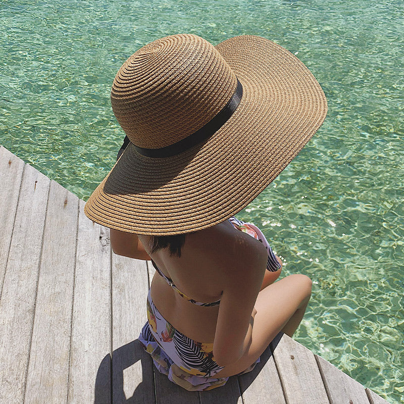 Foldable Wide Brim Straw Sun Hat