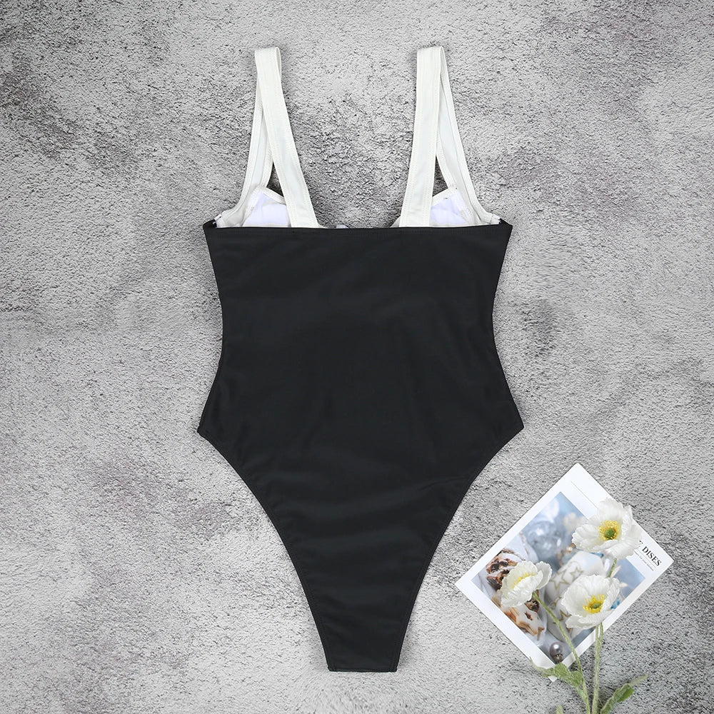 Solid Backless Halter Monokini | One-Piece Swimsuit for Women