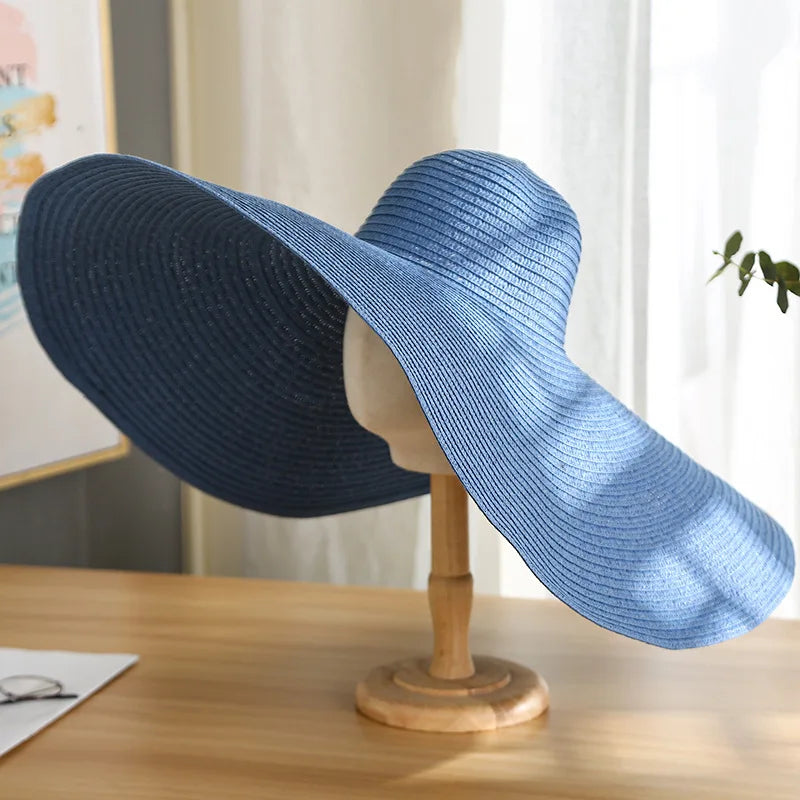 Oversized Wide Brim Foldable Straw Sun Hat