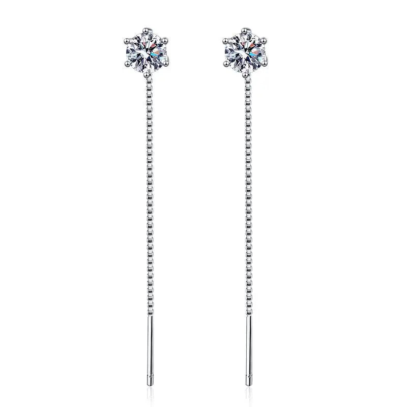 Hexagon Cut Moissanite Drop Earrings | Luxury Dangle Jewelry for Women