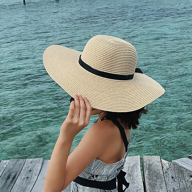 Foldable Wide Brim Straw Sun Hat