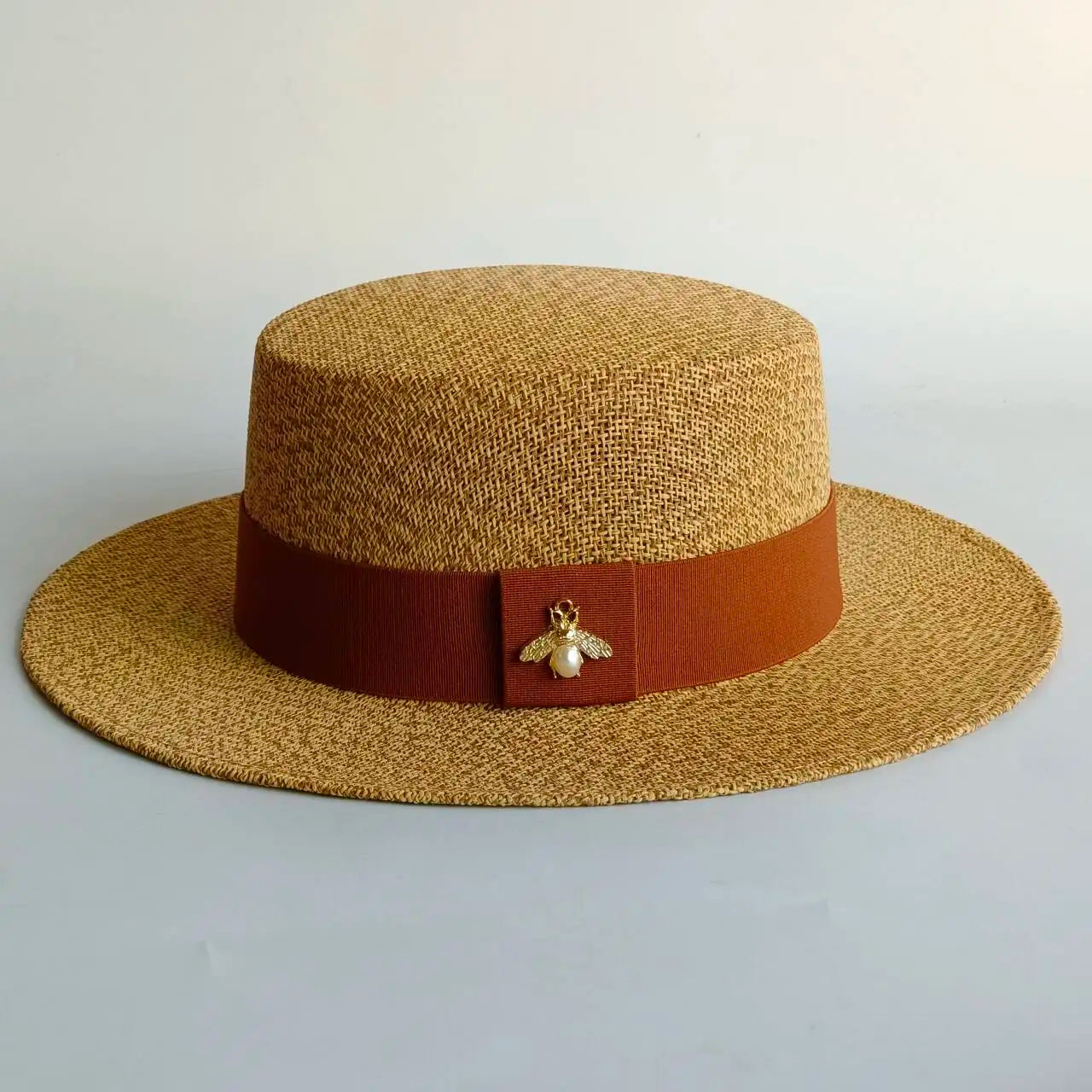 Flat Top French Straw Sun Hat