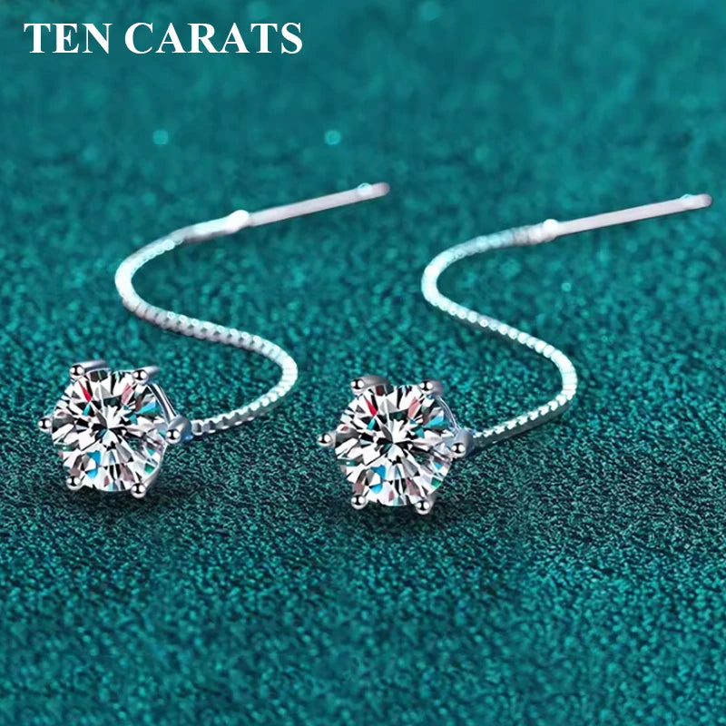 Hexagon Cut Moissanite Drop Earrings | Luxury Dangle Jewelry for Women