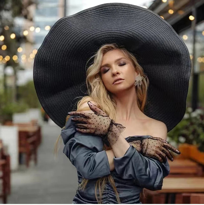 Oversized Wide Brim Foldable Straw Sun Hat