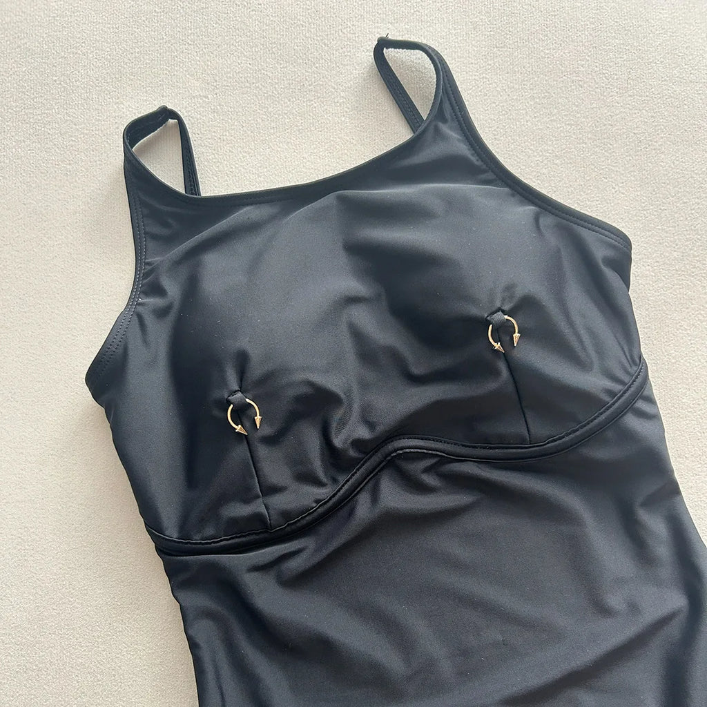 Vest One-Piece Swimsuit | Push-Up Slimming Bodysuit for Women