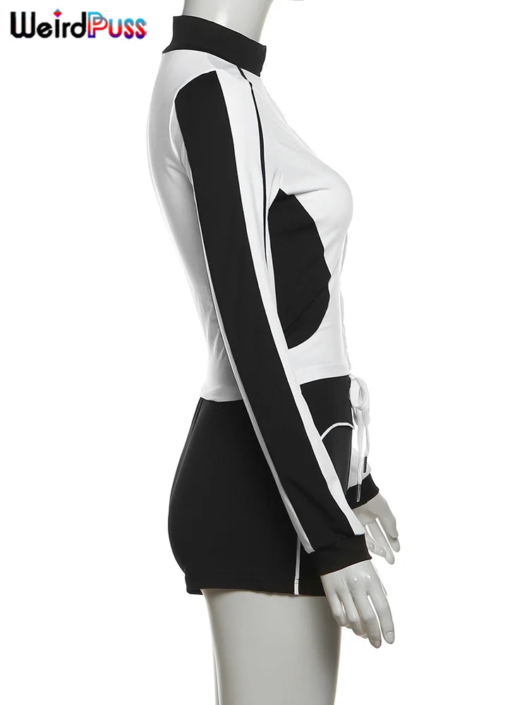 Zip Crop Jacket & Shorts Tracksuit Set