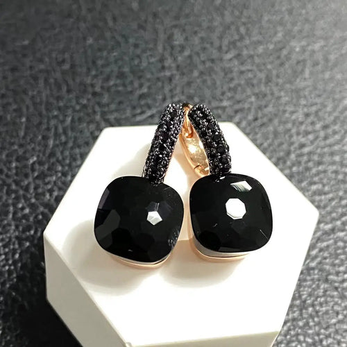 10.6mm Crystal Drop Earrings | Candy Square Stone Jewelry Gift for Women